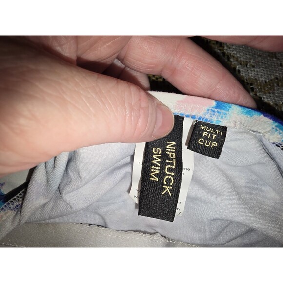 Niptuck One Piece Swimsuit Size 14 Slimming Tummy Control Pink Tropical Lined - Picture 5 of 6